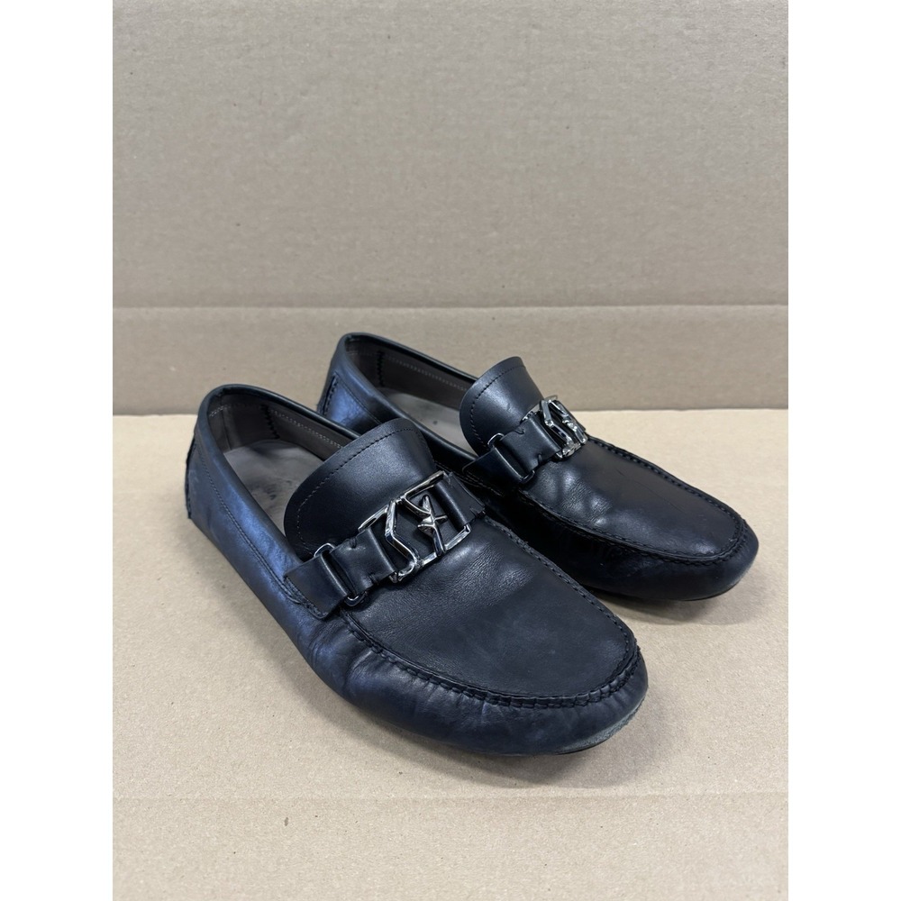 Salvatore Ferragamo PETER  Black Leather Mens Drivers‎ Loafers Shoes 10EEE